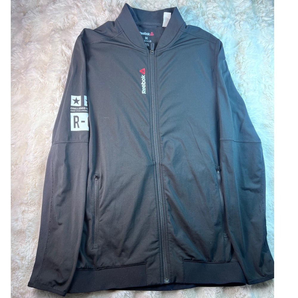 Reebok Mens Challenge Brings Change Track Jacket Black Full Zip R-01S Size M A13